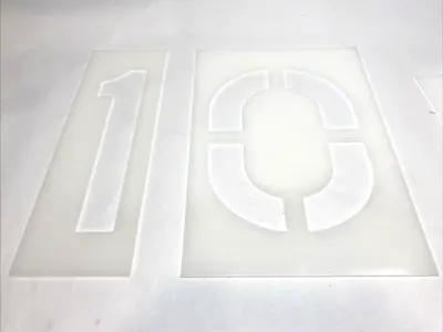 USED U-LINE PARKING LOT NUMBER STENCIL KIT 0‑9