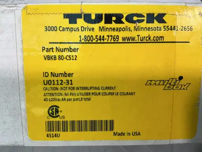 New | in-Stock TURCK VBKB 80CS12 Terminal Blocks Ohio US | HGR 24 #1515805