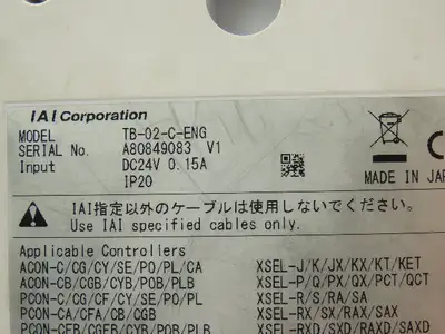 Intelligent Actuator Corporation TB-02 7" Touch Panel Teaching Pendant IAI