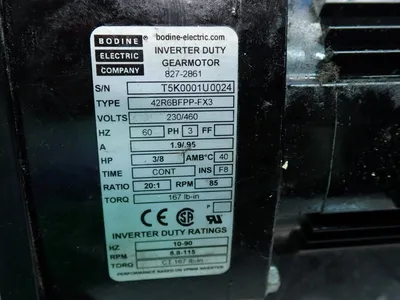 Used BODINE ELECTRIC CO. 42R6BFPPFX3 Motors (misc) Ohio US | HGR 24 #734883