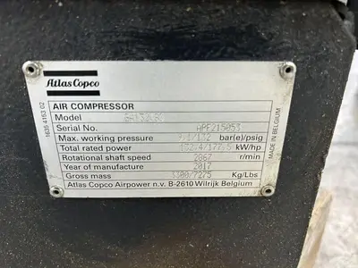 Used 2017 ATLAS COPCO GA132VSD Rotary Screw & Sliding Vane Air Compressors Georgia US | The Equipment Hub #1045572