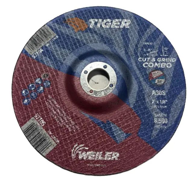 Weiler 7" x 1/8" x 7/8" Cut & Grind Combo Wheel T27 A30S