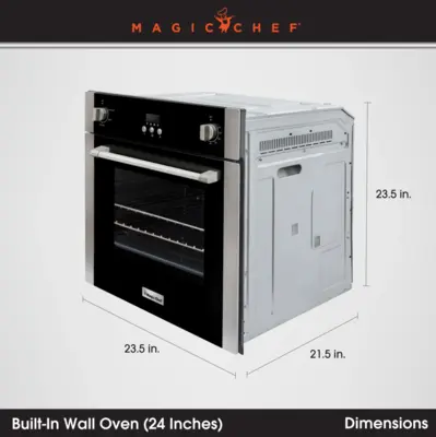 Magic Chef 2.2 CU. FT. SINGLE ELECTRIC WALL OVEN WITH CONVECTION IN STAINLESS STEEL