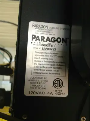 Used PARAGON LABEL APLICATOR WITH ZEBRA 170PAX4 120V Misc Industrial Equipment | Maverick Industrial Sales #1110010