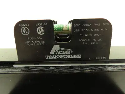 Acme TA-83220 Industrial Control Transformer 1kVA 240/480v Pri 120/240v Sec 1Ph