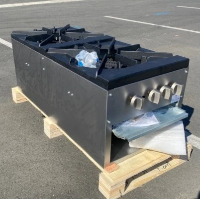 171-0466 18" 2-Burner Countertop Stock Pot Gas Range Stove
