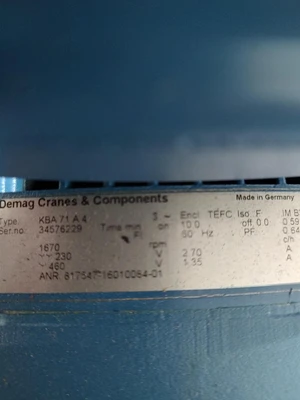 Used Demag KBA71A4 A.C. Motors Kentucky US | Edwards Industrial Repair #1329013
