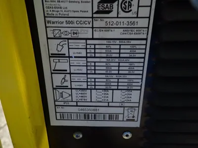 Used ESAB WARRIOR 500I CC/CV Welding Machinery (Other) Ohio US | HGR 24 #1048299