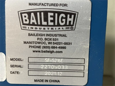 Used 2021 BAILEIGH "SF-5216E" Foot Power Shears Texas US | MachineryMax #1486563