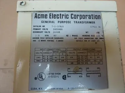 USED ACME ELECTRIC T-1-37920