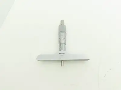 Mitutoyo 128-106 Depth Gage Micrometer 0-1" Range .001"Grad 4" Base