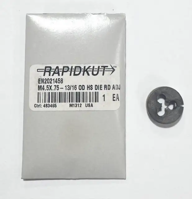 RapidKut M4.5 x .75 HSS Metric Coarse Round Die USA Made