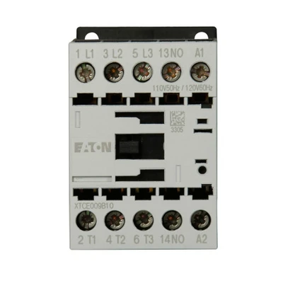 Eaton XTCE009B10TD IEC Contactor, 9A, 24 Vdc, 1NO, 9A, Frame B, 45 mm [New]