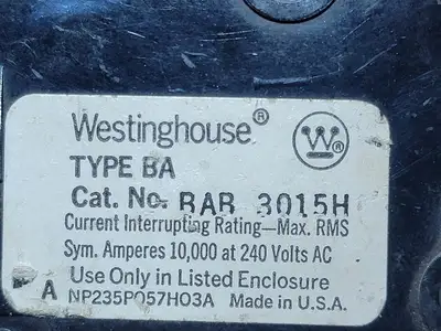 Used WESTINGHOUSE BAB3015H Switchgears British Columbia CA | Lenmark #835465