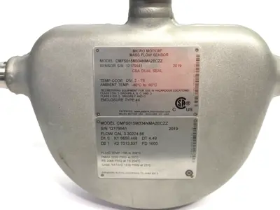USED EMERSON MICRO MOTION ELITE CORIOLIS METER, MASS FLOW SENSOR