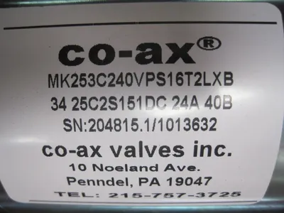NEW CO-AX MK-25-DR-NC HIGH PRESSURE VALVE MK253C240VPS16T2LXB…..