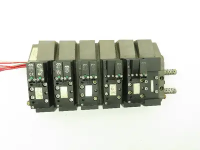 Rexroth Aventics 6-Station Manifold Pneumatic Directional Solenoid Valve Bank
