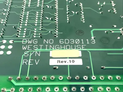 6D30113G03 | Westinghouse  Gripper Regulator 4 Channel Printed Circuit Card - For parts or not working