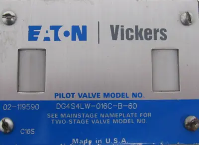 NEW VICKERS DG4S4LW-016C-B-60 DIRECTIONAL VALVE 02-119590 DG4S4LW016CB60