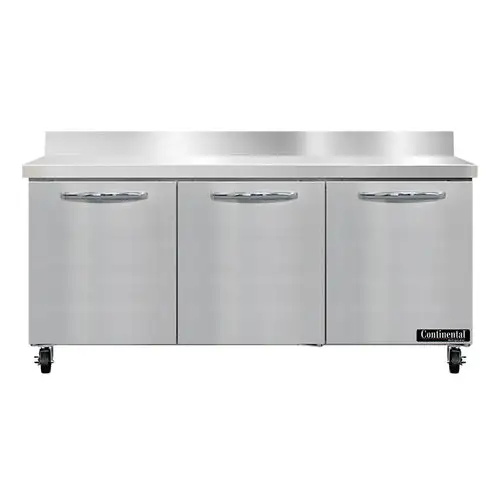 Continental SW72NBS 72" Worktop Refrigerator W/ (3) Sections, 115v