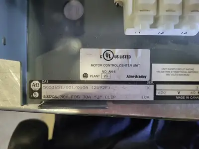 10A, 600V, Motor Control Center Unit, 2192F w/ Terminals