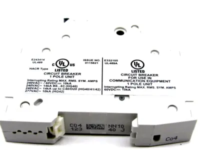 NEW LOT OF 2 5SJ4104-7HG40 CIRCUIT BREAKER 5SJ41047HG40