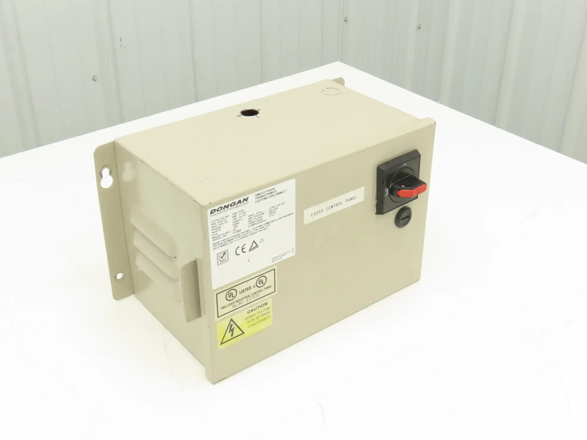 Dongan TDL-170 Transformer Lighting Disconnect 1/2KVA 1PH HV 480V LV 120V