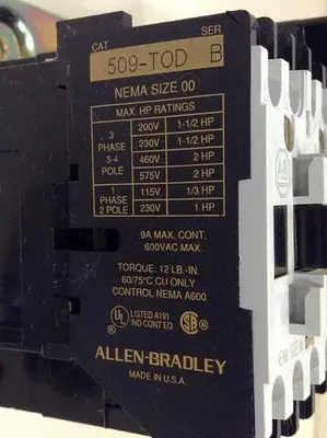 USED ALLEN BRADLEY 509-TOD SER B
