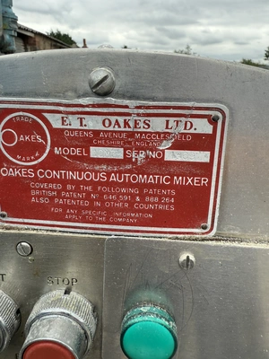 Oakes Mixer Type 10M7.5 5.5 kW Variable Speed