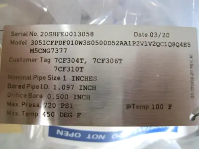 NEW Rosemount 3051 CFP DF010W3S0500D52AA1P2V1V2QC1Q8Q4E5M5CNG7377