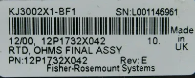 USED FISHER ROSEMOUNT DELTA V 12P1732X042 OHMS MODULE KJ3002X1-BF1 REV E