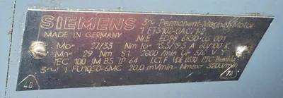 Siemens 1FT5102-0AC71-2 Servo Motors | Great American Equipment Company (3)