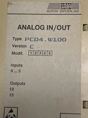 Used SAIA PCD4.W100 Input / Output Modules | Surplus Asset Holdings #1206077