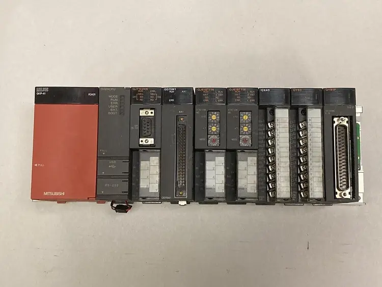 Used MITSUBISHI Q61P-A1, Q02HCPU, QJ71C24N, QD75M1, QJ61BT11N, QX40, QY50, QY81P Industrial Controls | Surplus Asset Holdings #1220649