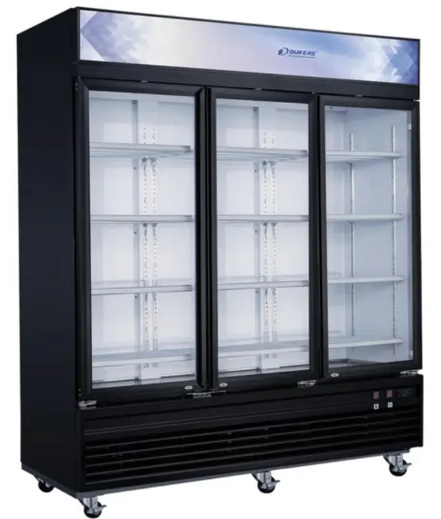 New | in-Stock FalconRestaurantSupply New Dukers DSM-69F Commercial Glass Swing 3-Door Merchandiser Freezer Display Freezers Illinois US | Falcon Restaurant Supply #1375130