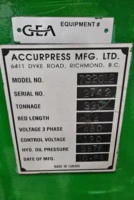 USED 1994 ACCURPRESS 732012