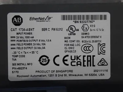 Used 2021 ALLENBRADLEY 1734AENT PLC Ethernet Equipment Ohio US | HGR 24 #802831