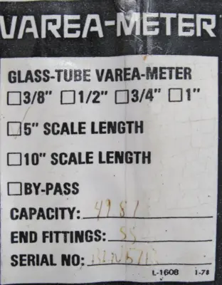 NEW US FILTER 5210B02116XXBD410SXX 5" VAREA METER