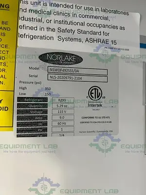 USED NORLAKE NSWDF492SSS/0A WHITE DIMOND SERIES DOUBLE DOOR FREEZER -20°C, 49 CU. FT.