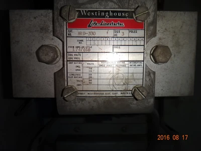 Westinghouse 11-300 series Motor Control Center Bucket size 3