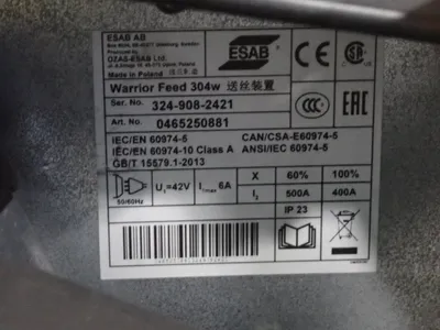 Used ESAB WARRIOR FEED 304W Welding Machinery (Other) Ohio US | HGR 24 #1048050