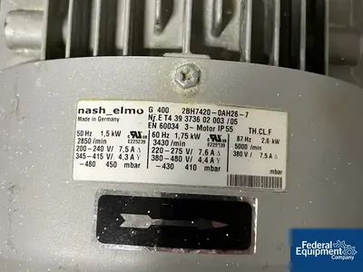 USED Nash 2 HP Nash Elmo Vacuum Pump, Model G400
