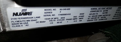 Used NUAIRE NU-540-600 Biosafety Cabinets California US | Biotech Equipment Sales #1464716