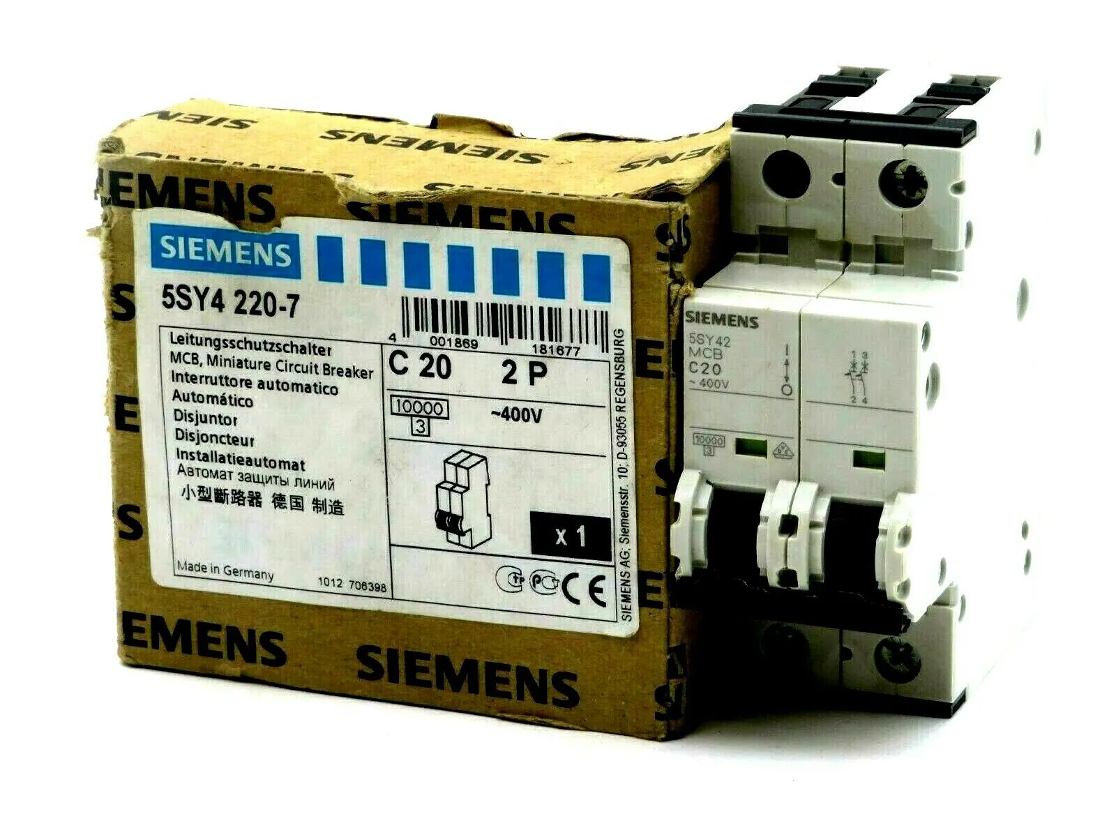 NEW SIEMENS 5SY4 220-7 MINIATURE CIRCUIT BREAKER 2 POLE 5SY42207