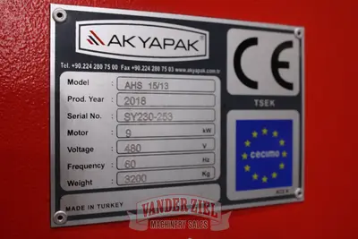 USED 2018 AKYAPAK AHS 15/13