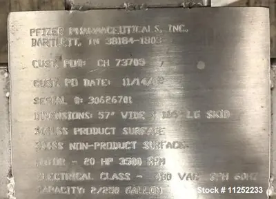 Unused A&B Process Systems 2-Tank CIP Skid – 250-Gallon 316L Stainless Steel