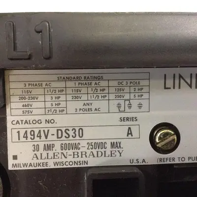 USED ALLEN BRADLEY 1494V-DS30 SER A