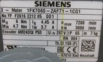 NEW SIEMENS 1FK7060-2AF71-1CG1 SERVO MOTOR 1FK70602AF711CG1