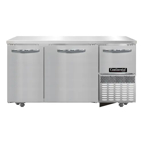 Continental FA60N-U 60" W Undercounter Freezer W/ (3) Sections & (3) Doors, 115v