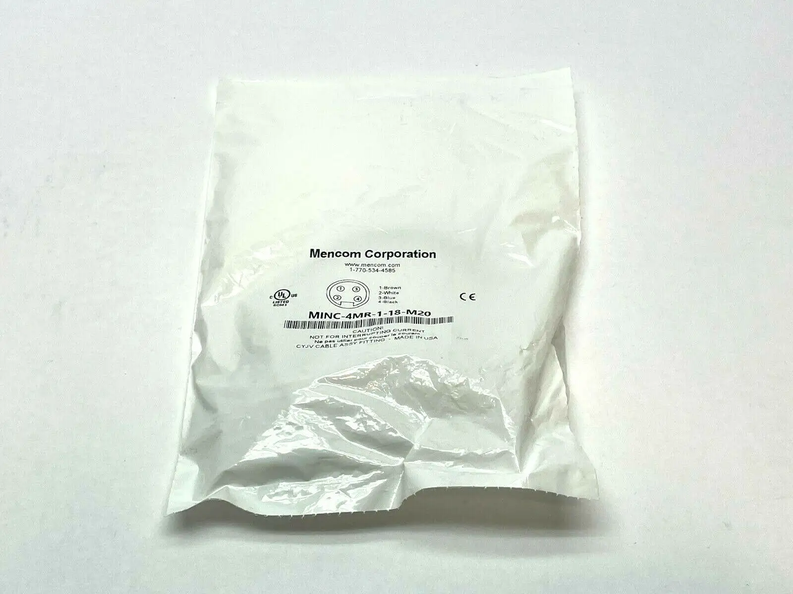 MINC-4MR-1-18-M20 | Mencom  Receptacle 4 Pole Male Straight - New